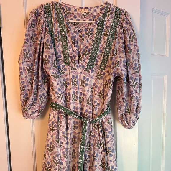 marea Dresses & Skirts - Marea Lavender and Green Floral house dress Long Sleeve